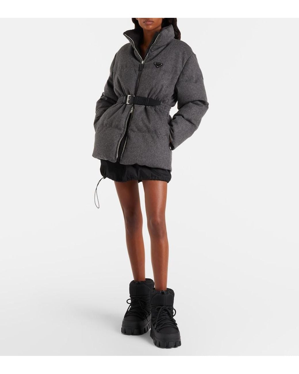 Prada Black Schneestiefel Aus Re-Nylon