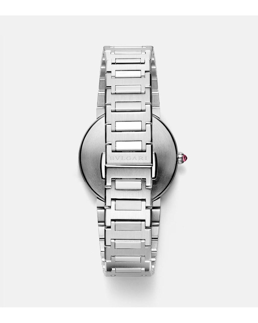 BVLGARI Multicolor 33Mm Stainless Steel Watch With Rubellite
