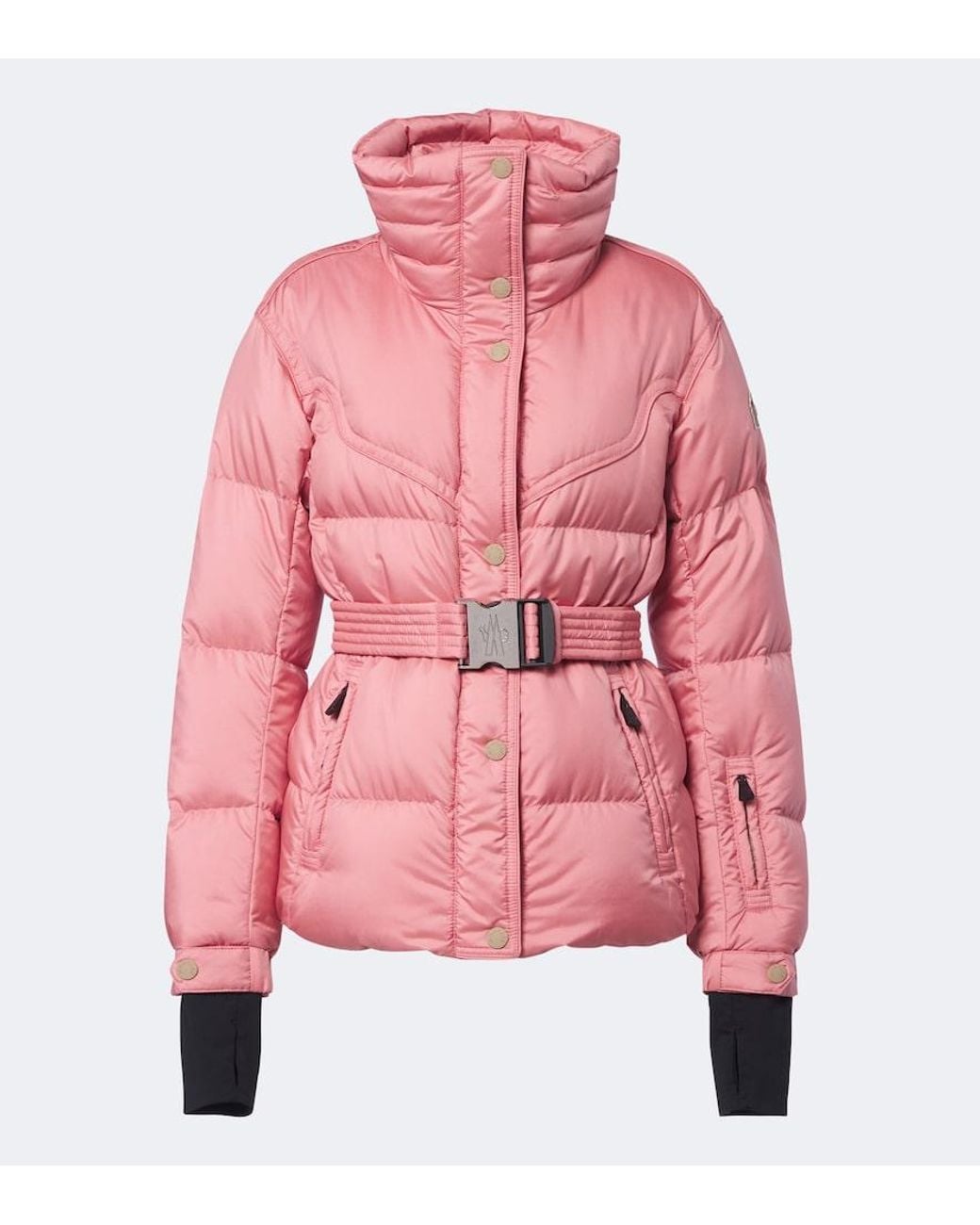 Moncler Pink Karshi Belted Down Ski Jacket