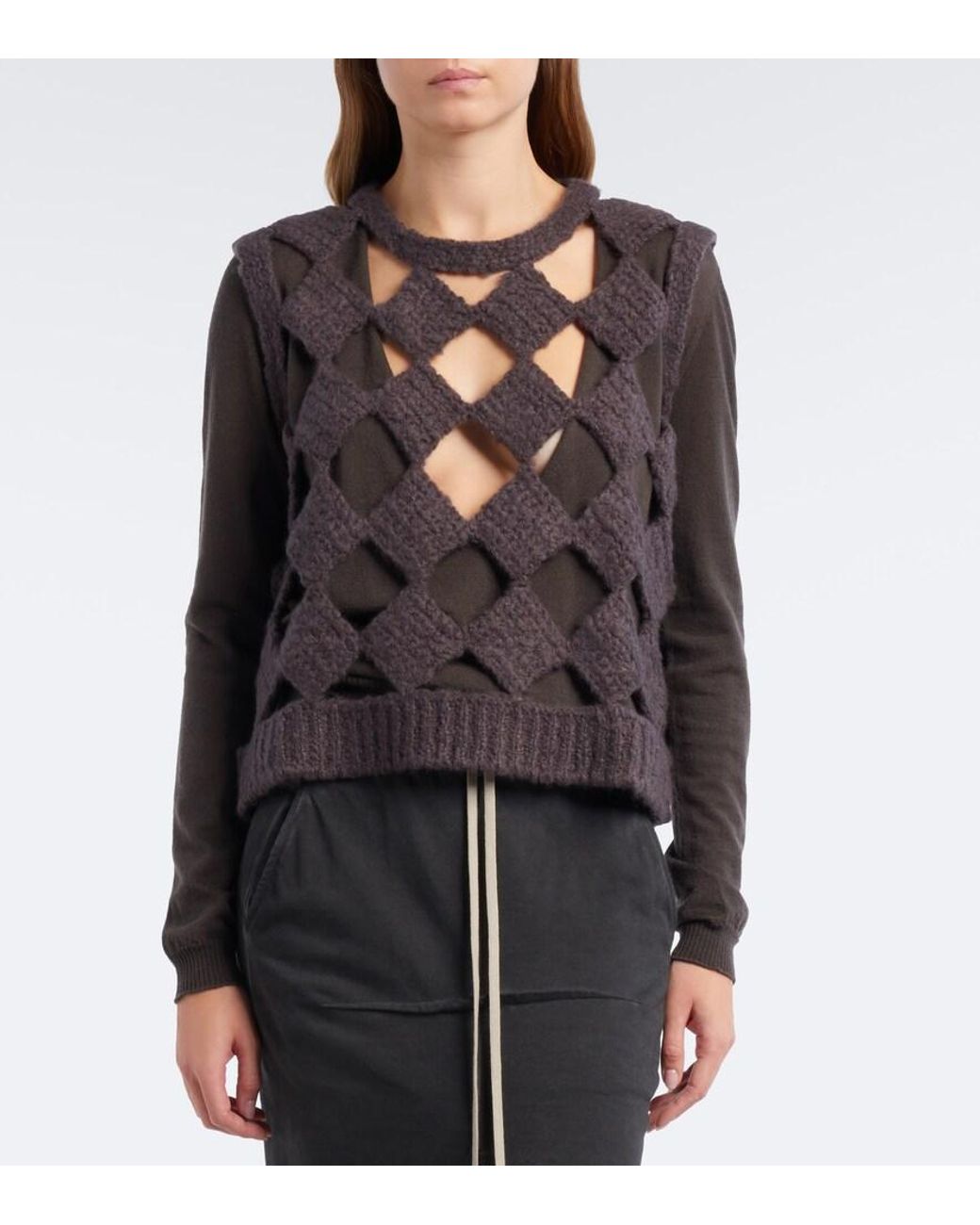 Rick Owens Black Sarutanya Cashmere And Silk Sweater Vest