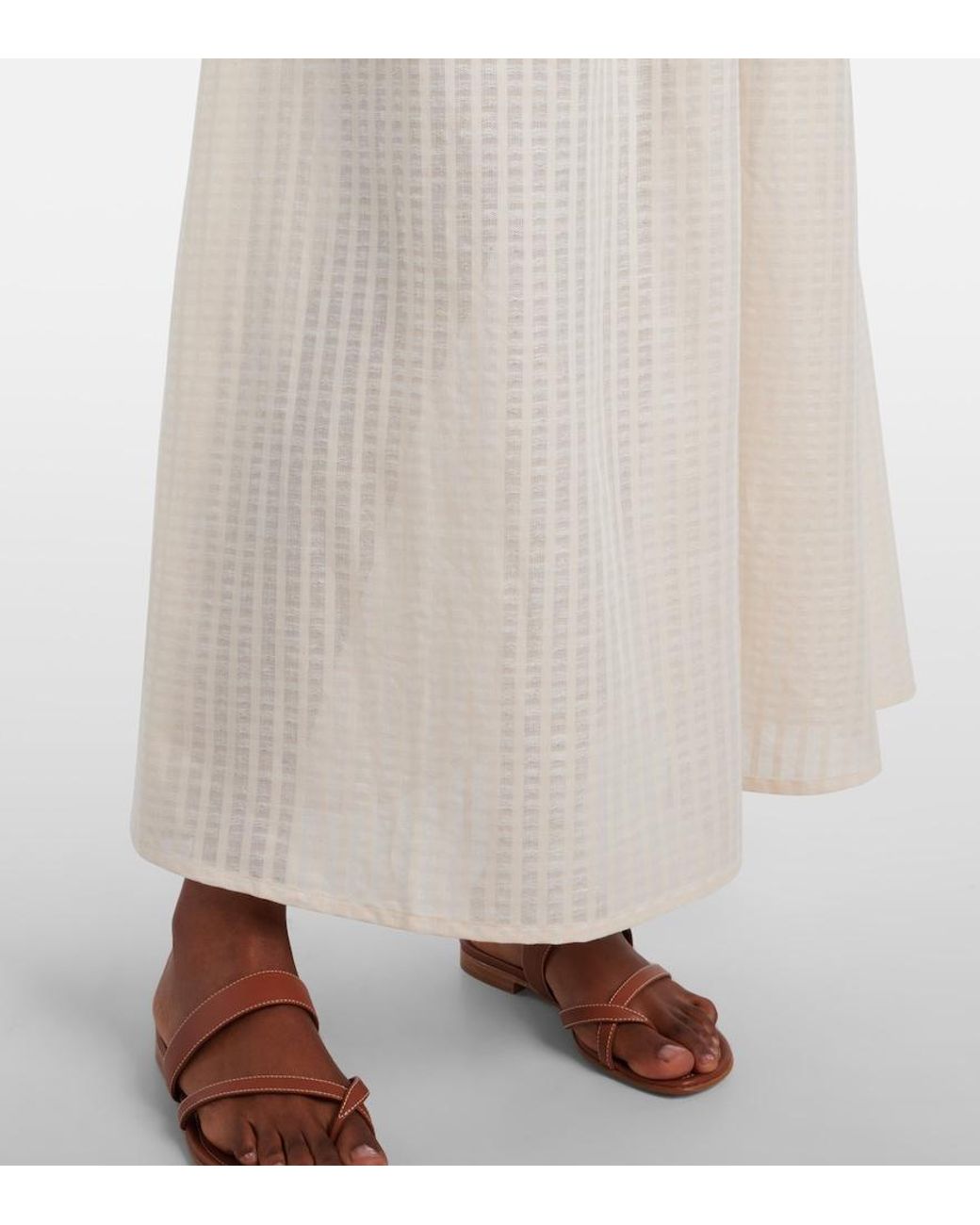 Asceno White Rafaela Cotton And Linen Maxi Skirt