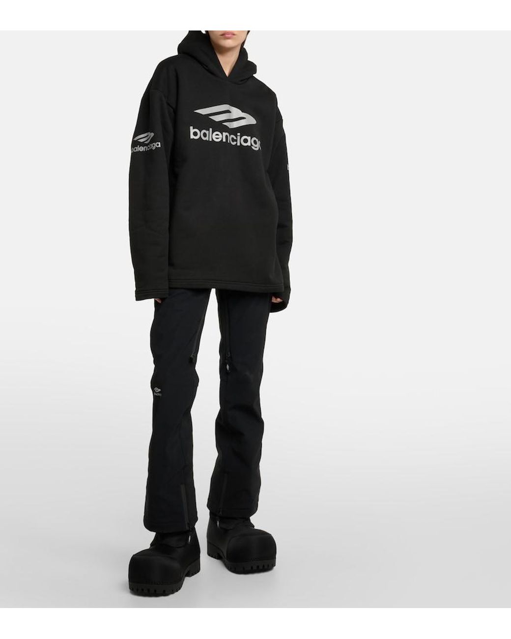 Balenciaga Black 3B Sports Icon Technical Hoodie