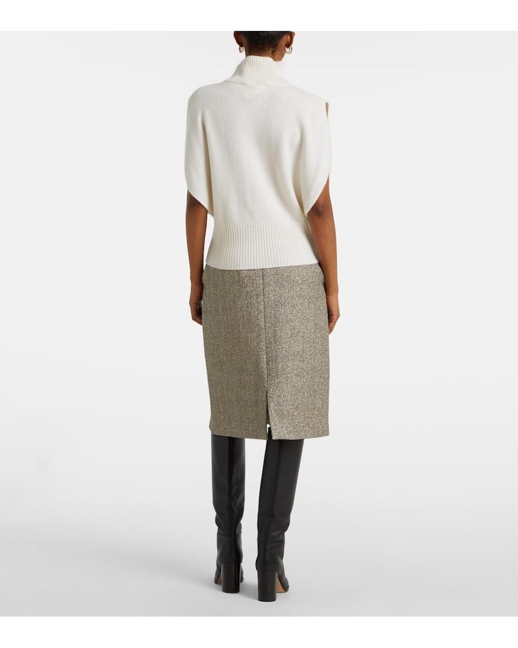 Lisa Yang White Zaya Cashmere Top