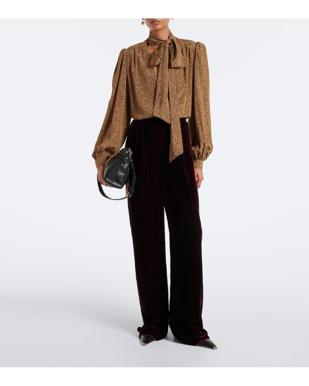 Valentino Garavani Natural Leopard Print Silk Blouse