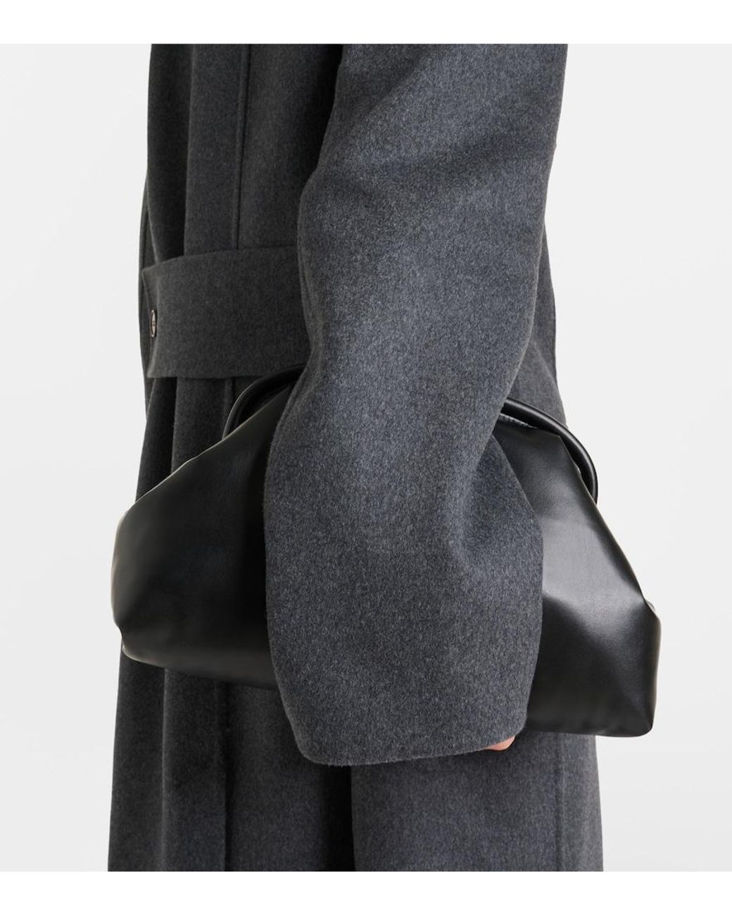 Victoria Beckham Black Double-Breasted Wool-Blend Coat