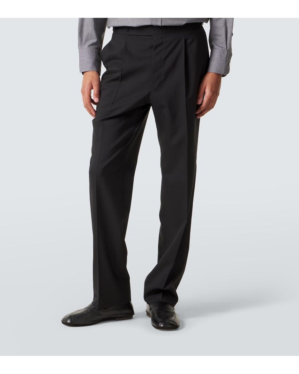 STÒFFA Black Wool Straight Pants for men
