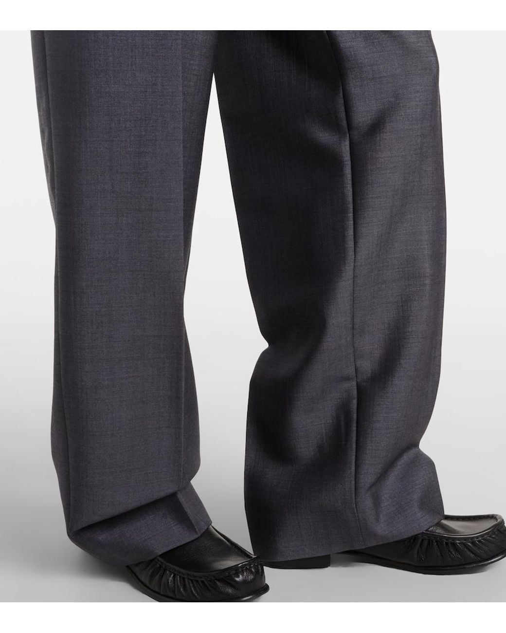 Miu Miu Blue Mohair And Wool Straight Pants