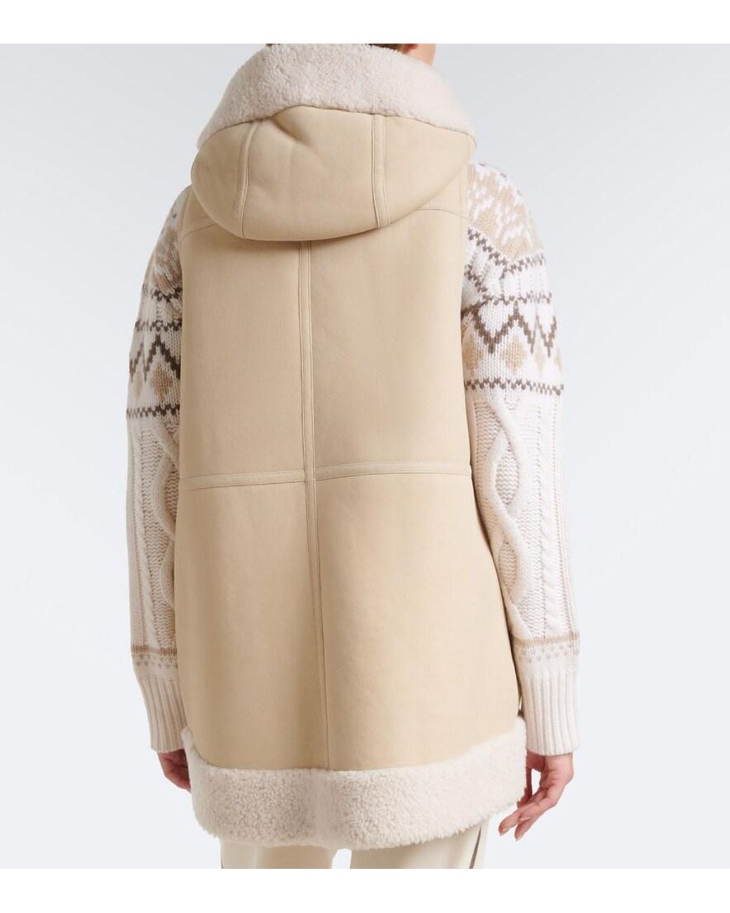 Bogner Natural Lonal Shearling-Trimmed Suede Ski Vest