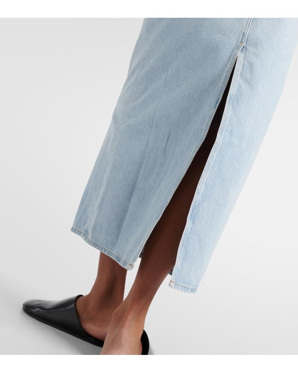 Citizens of Humanity Blue Verona Mid-Rise Denim Midi Skirt