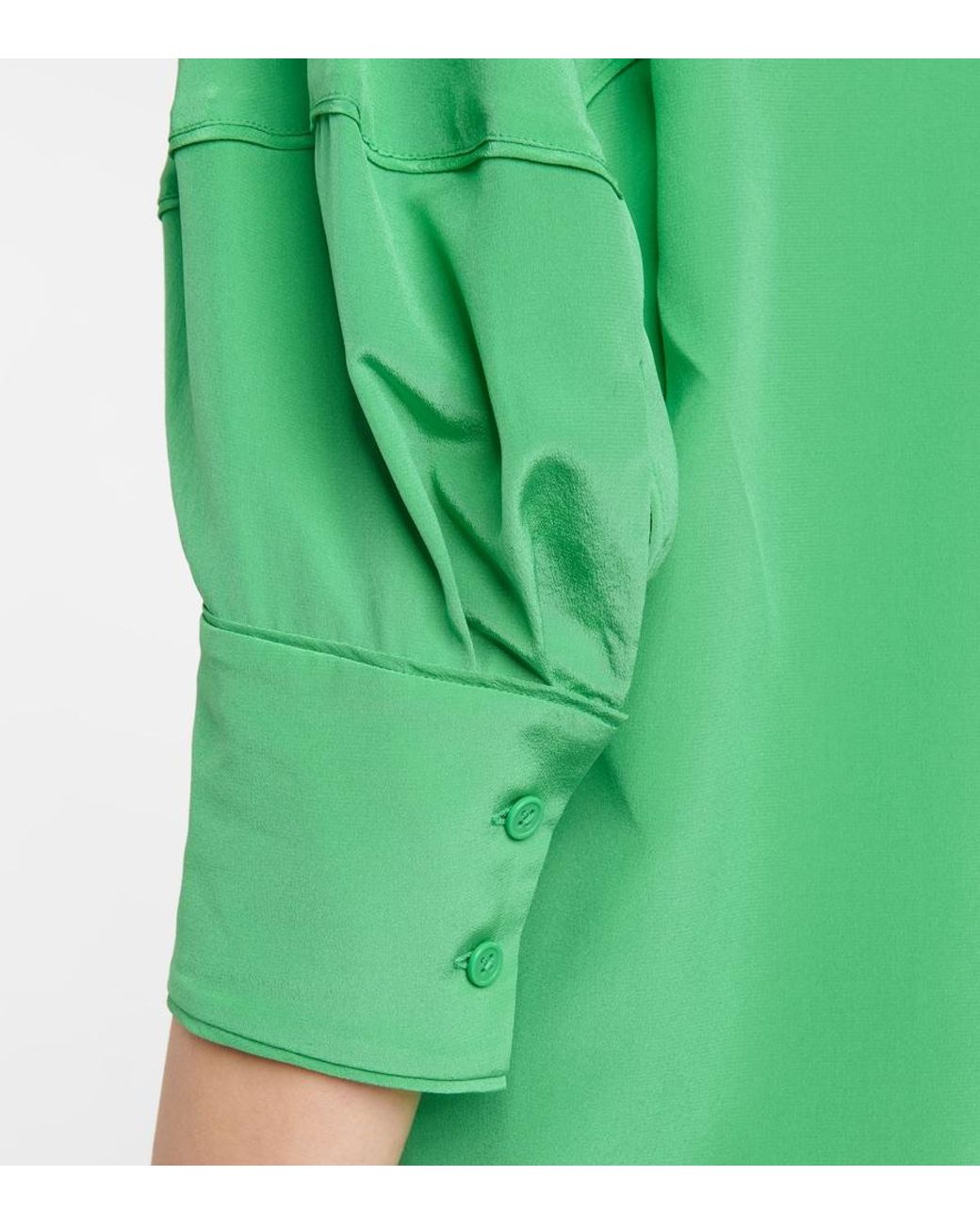 Diane von Furstenberg Green Lynn Silk Crêpe De Chine Blouse