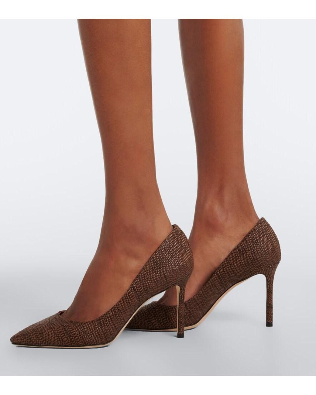Jimmy Choo Brown Romy Woven Pumps