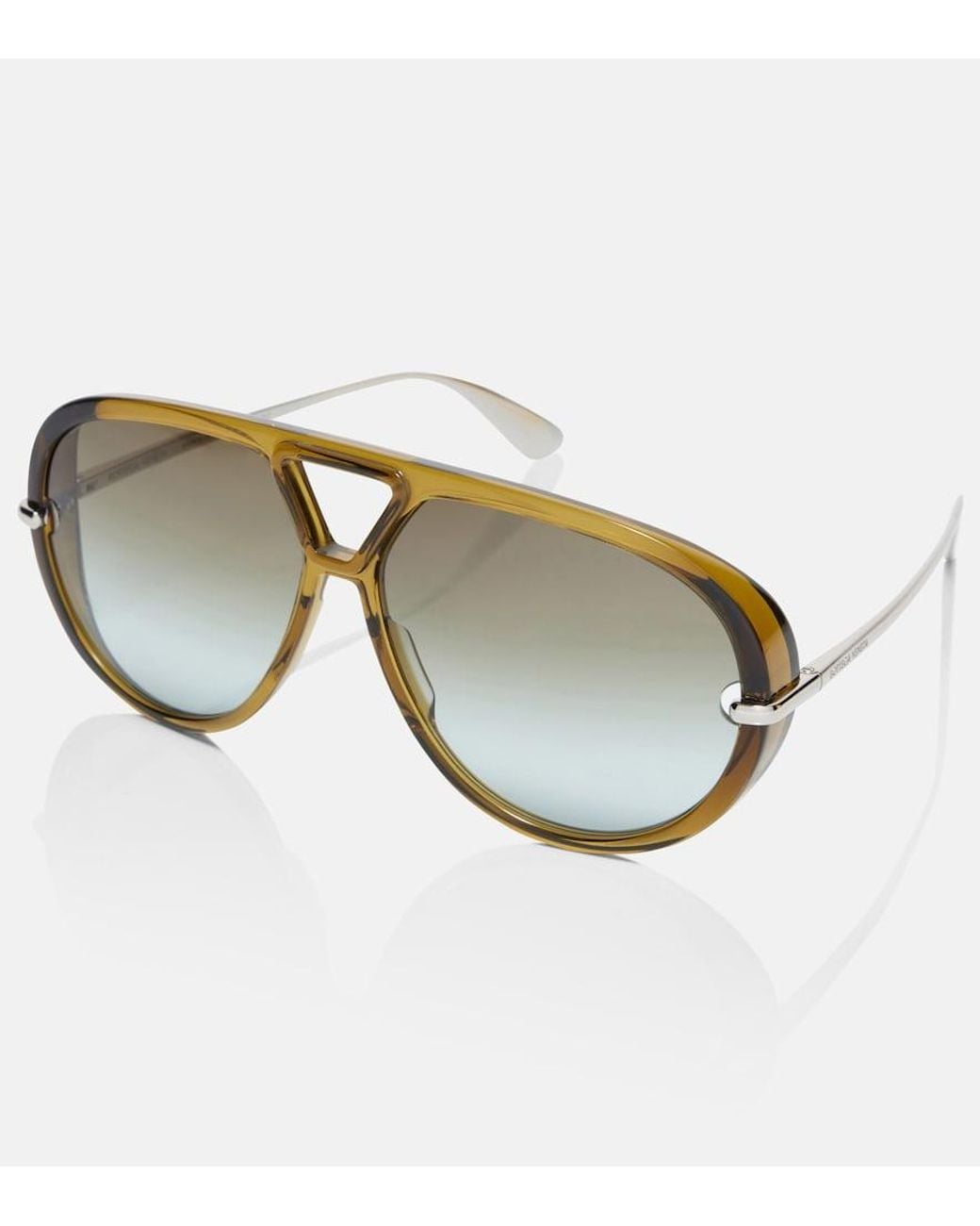 Bottega Veneta Brown Drop Aviator Sunglasses