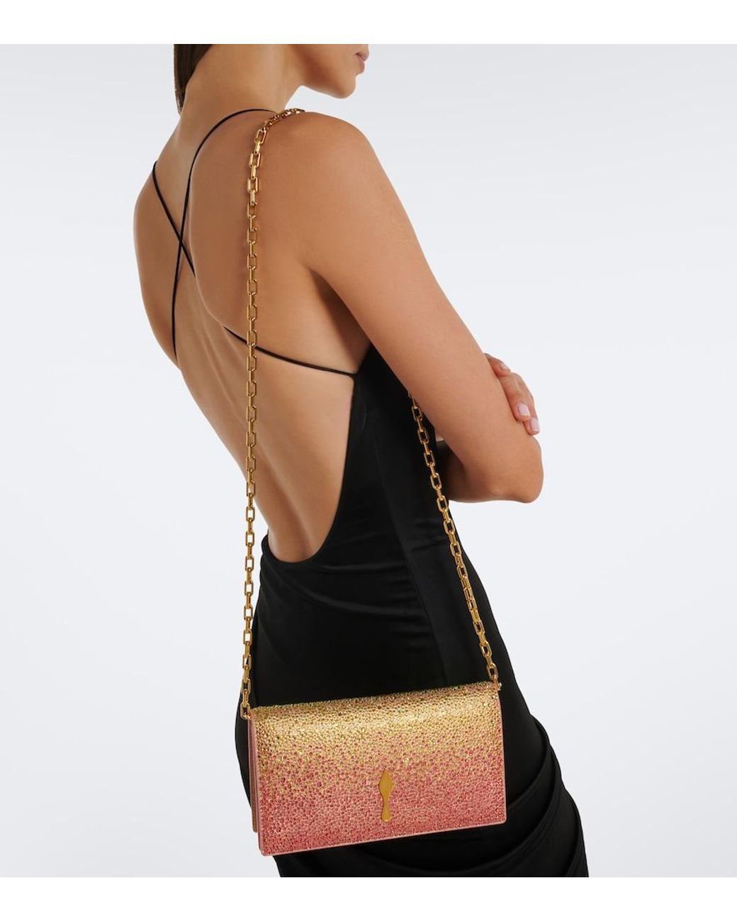 Christian Louboutin Red Bettina Embellished Leather Clutch