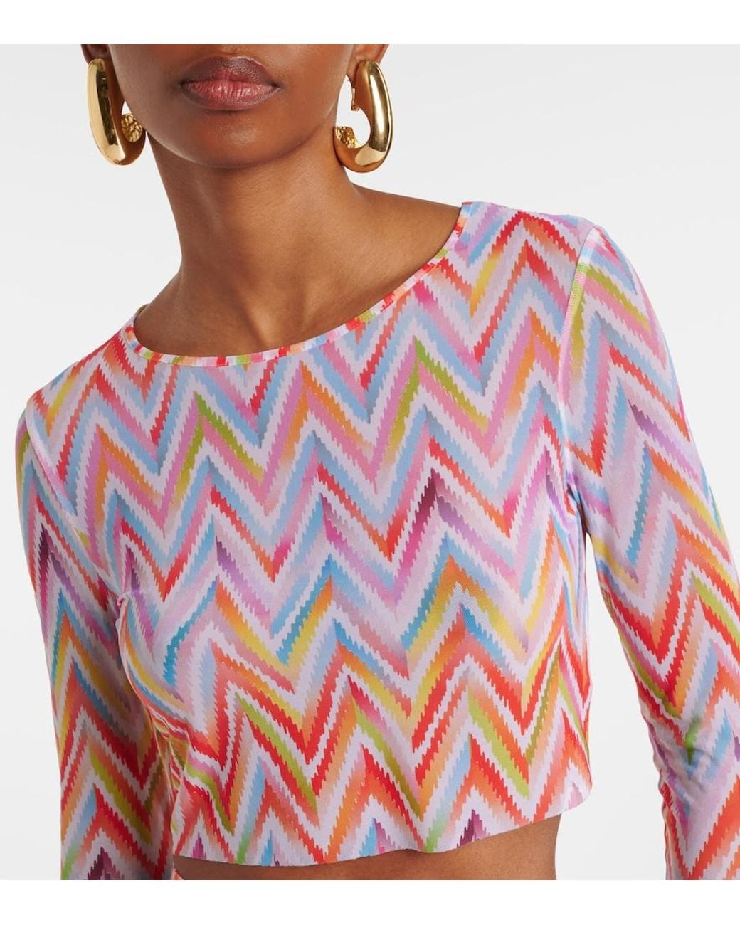 Missoni White Chevron Cropped Top