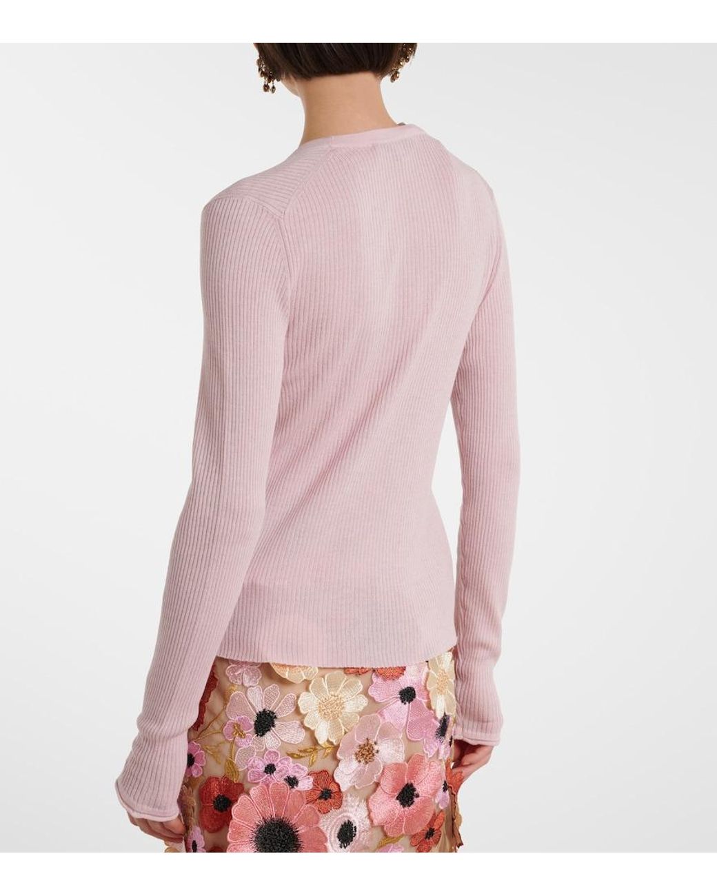 Dorothee Schumacher Pink Refined Essentials Wool And Cotton Cardigan