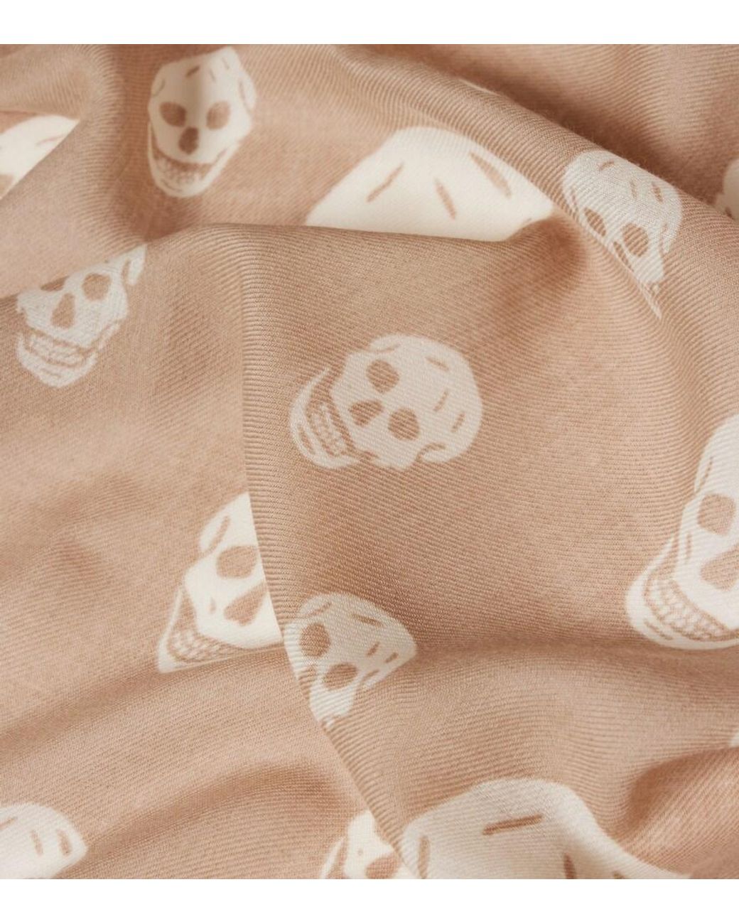 McQueen Natural Skull Silk Scarf