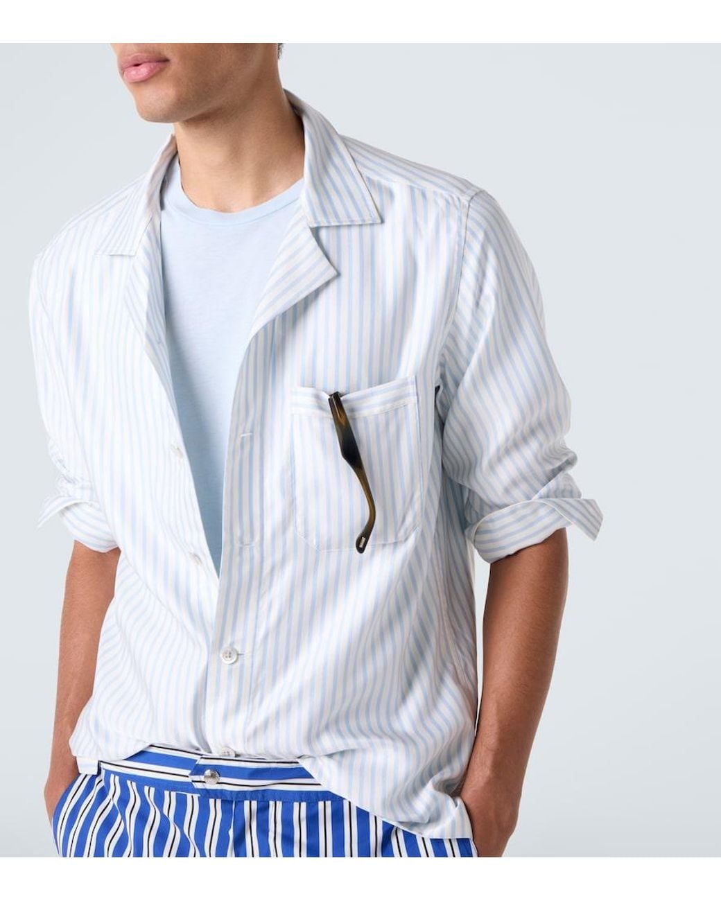 Tom Ford White Cotton And Silk Jersey T-Shirt for men