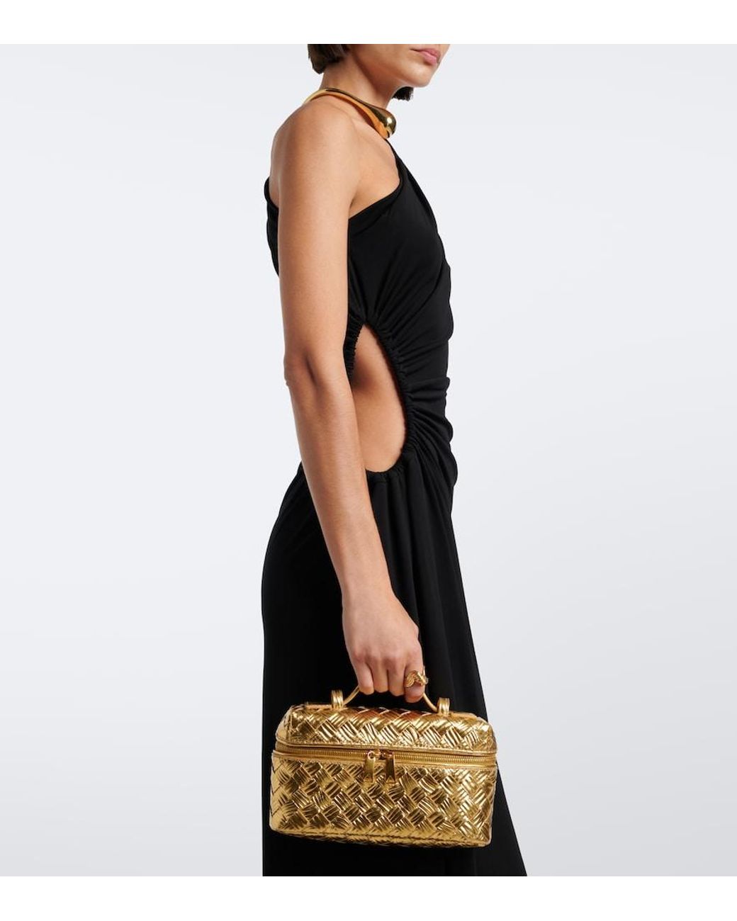 Bottega Veneta Bang Bang Metallic Leather Vanity Bag