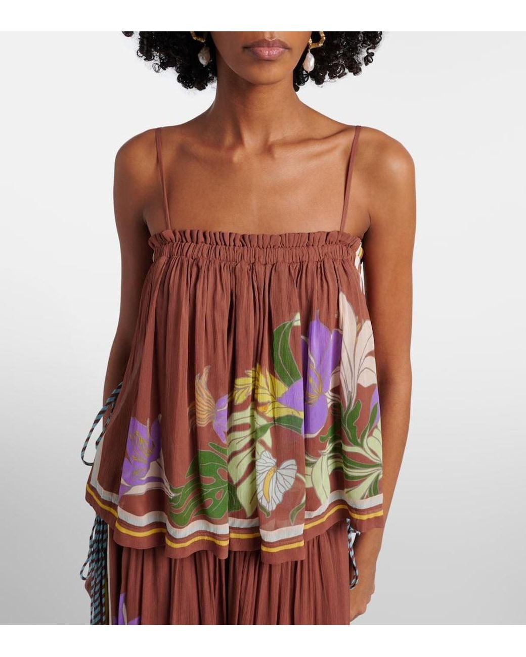 ALÉMAIS Brown Alfie Floral Top