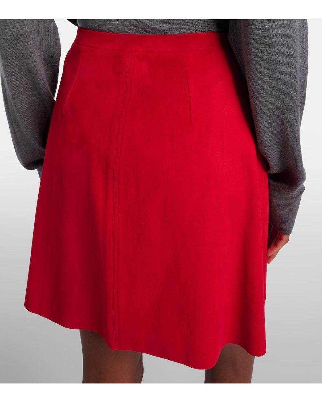 Stouls Red Lucie 22 Suede Miniskirt