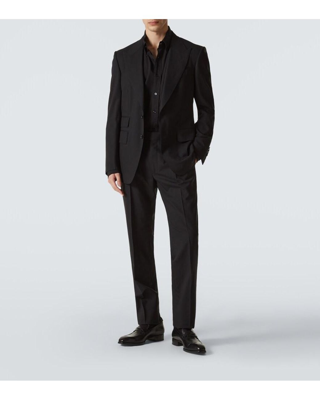 Tom Ford Black Shelton Wool Suit for men