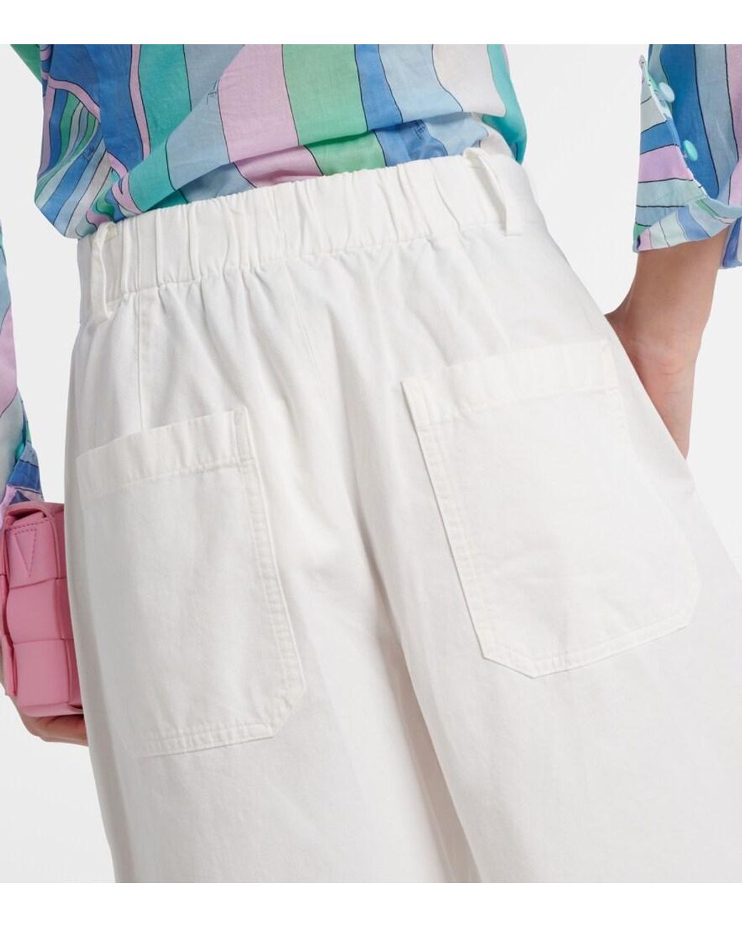 Vince White High-Rise Shorts Aus Baumwolle