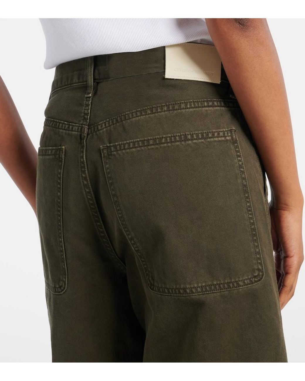 Citizens of Humanity Brown Ayla Cargo High-Rise Wide-Leg Jeans