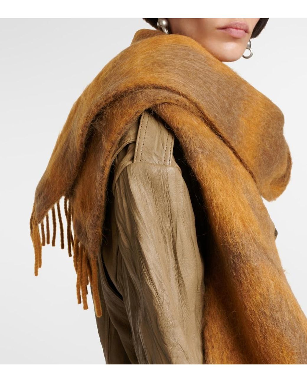 Acne Natural Logo Wool-Blend Scarf