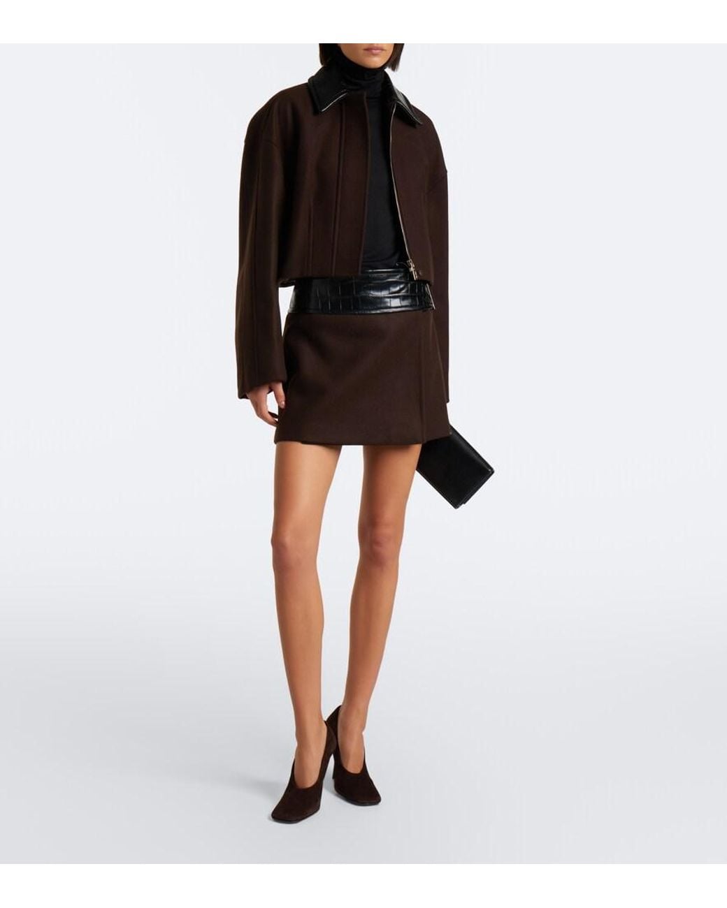 Sportmax Black Cropped Virgin Wool Jacket