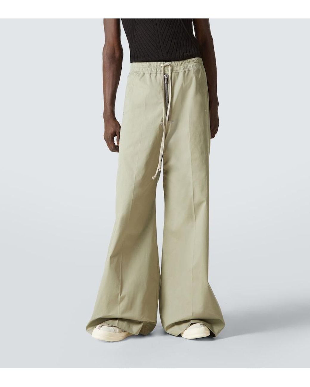 Rick Owens Natural Bela Cotton Poplin Wide-Leg Pants for men