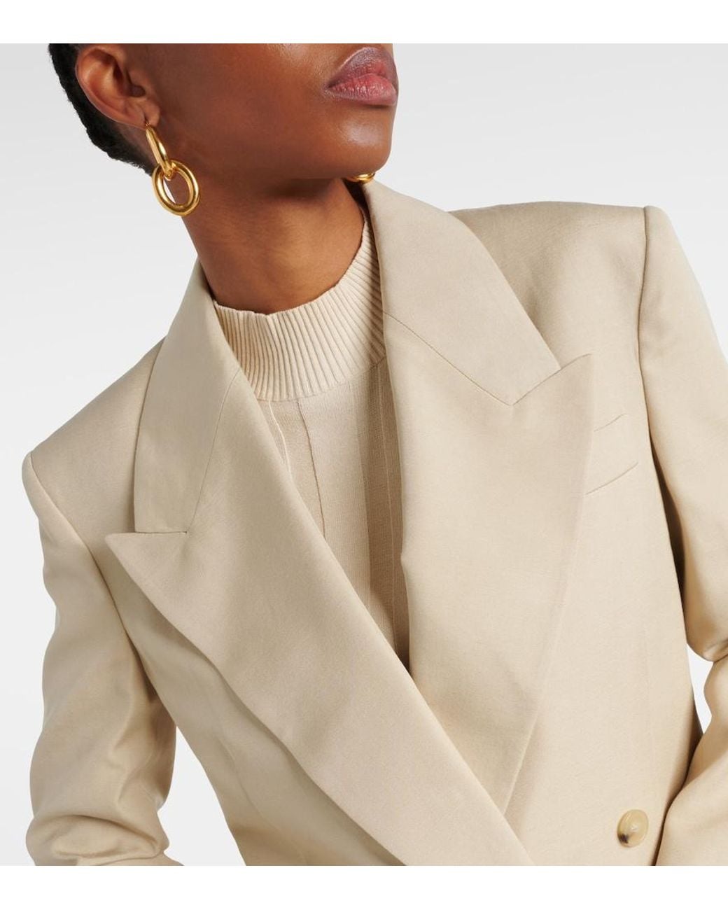 Stella McCartney Natural Double-Breasted Blazer