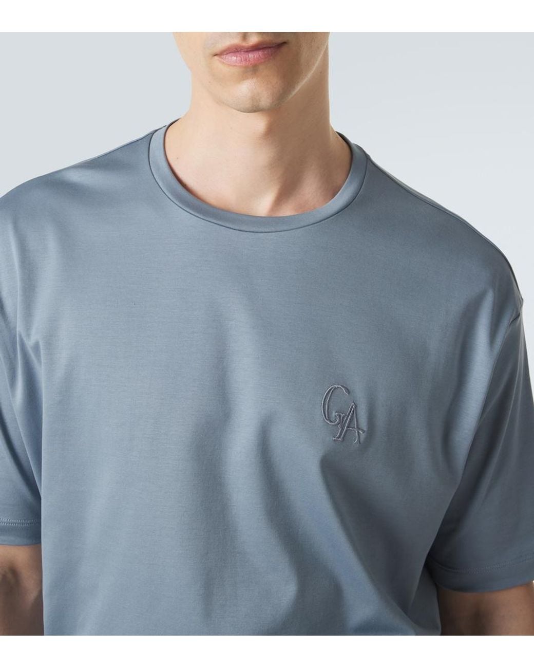 Giorgio Armani Blue Cotton Jersey T-Shirt for men