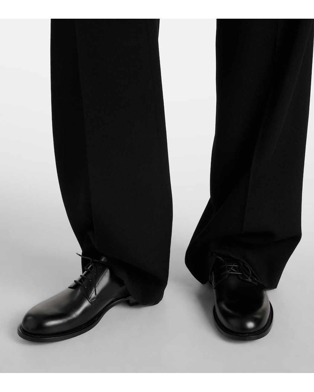 The Row Black Novus Leather Derby Shoes