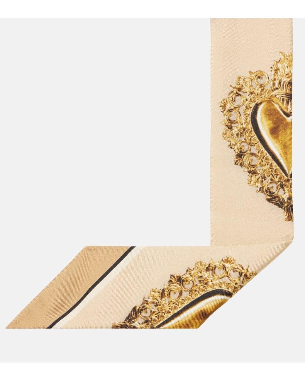 Dolce & Gabbana Metallic Printed Silk Twill Scarf