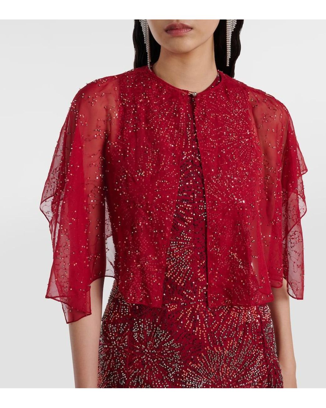 Rabanne Red Verziertes Top