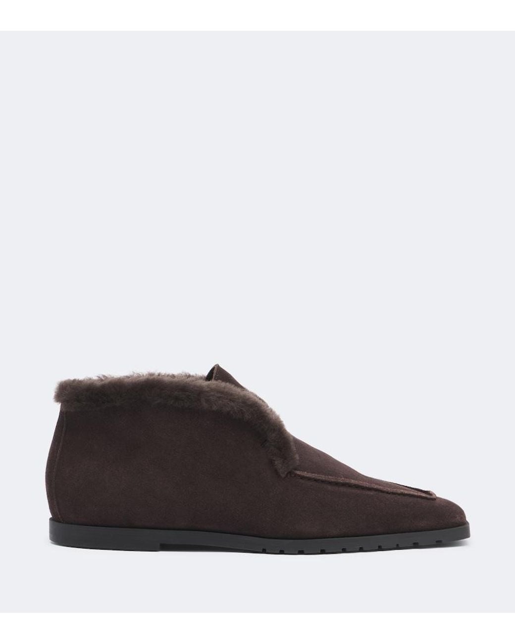 Totême Brown Shearling-Lined Suede Ankle Boots