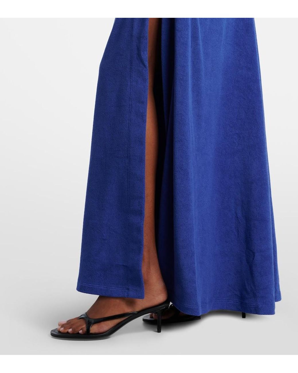 Christopher Esber Blue Cotton-Blend Terry Maxi Skirt