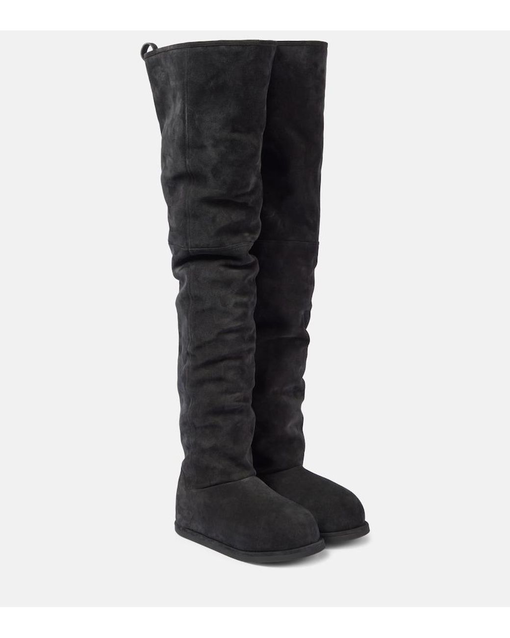 AMINA MUADDI Black Heidi Thigh High Boot 15 Crosta Bla