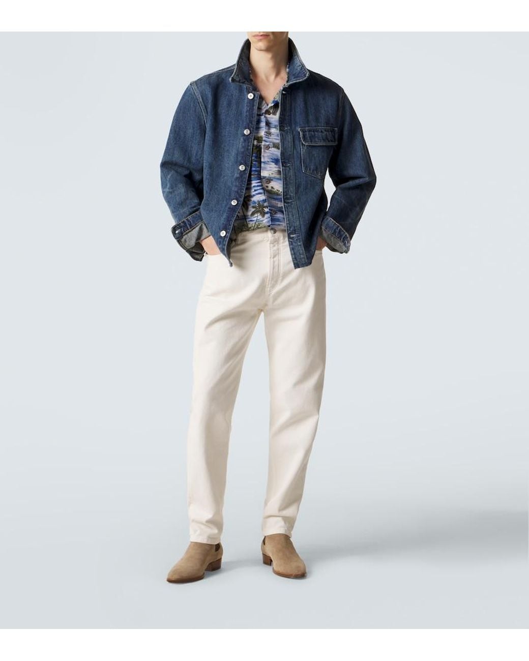 RRL Blue Printed Shirt for men