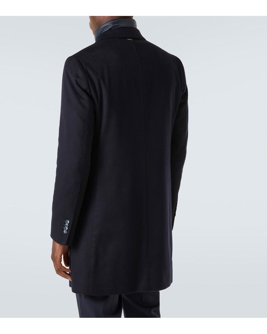 Herno Blue Cashmere Coat for men