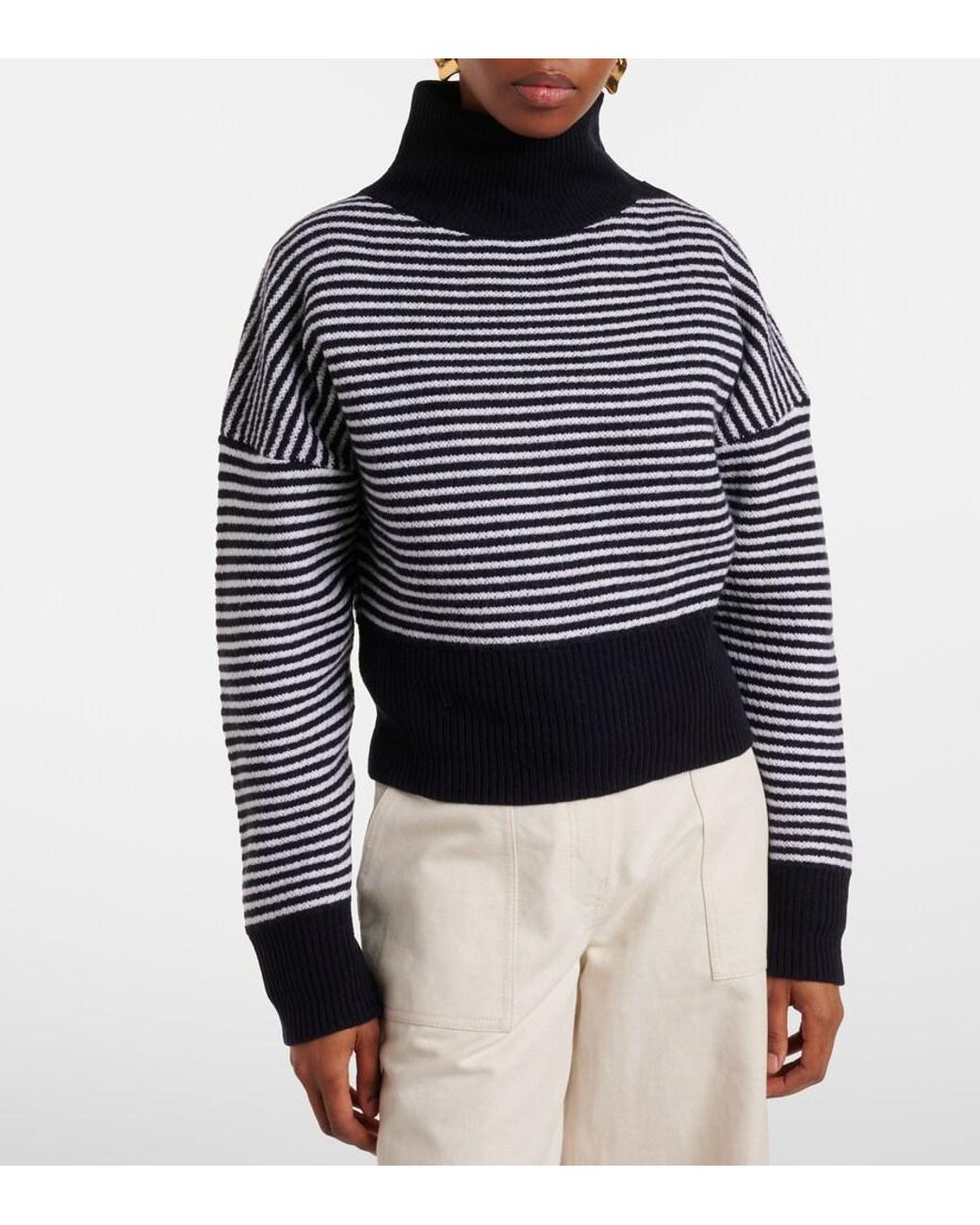 Max Mara Blue Bessica Wool And Cashmere Turtleneck Sweater