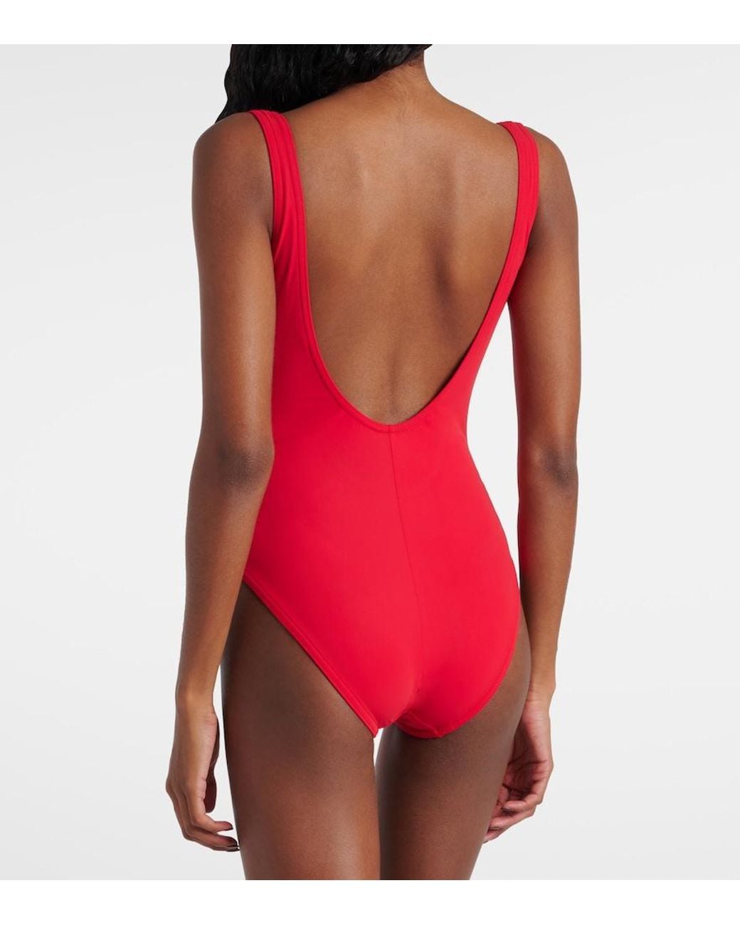 Karla Colletto Red Ruched Swimsuit