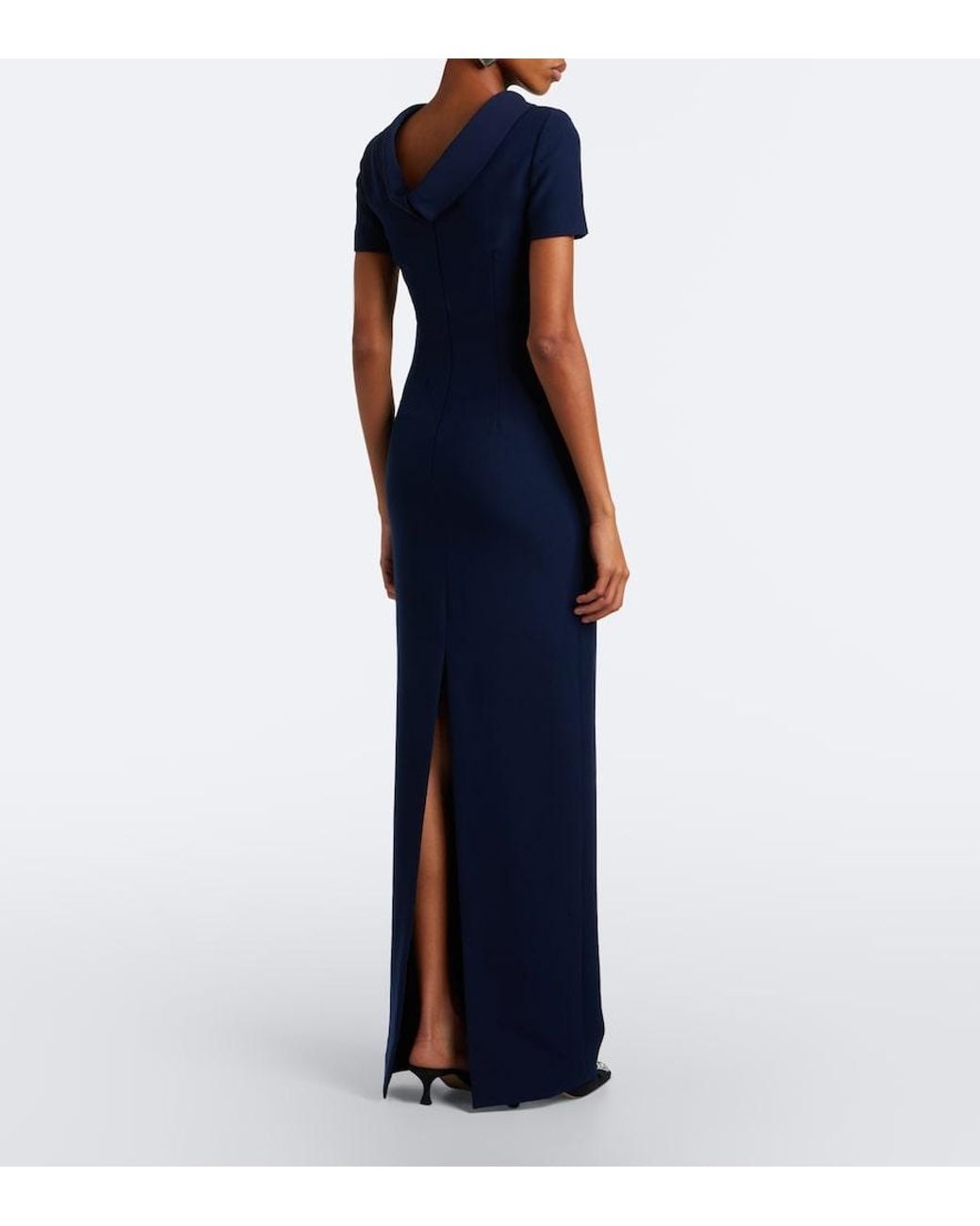 Roland Mouret Blue Crepe Gown