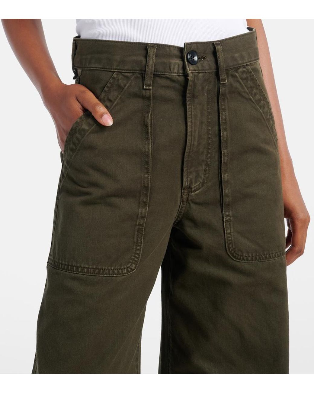 Citizens of Humanity Brown Ayla Cargo High-Rise Wide-Leg Jeans