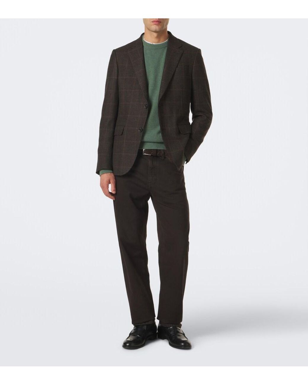 Zegna Green Wool And Cashmere Sweater for men