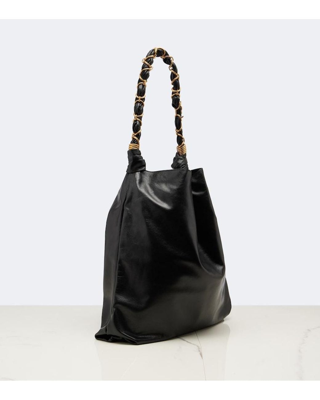 Saint Laurent Black Amalia Leather Shoulder Bag