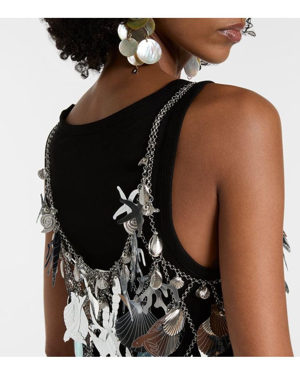 Rabanne Black Embellished Minidress