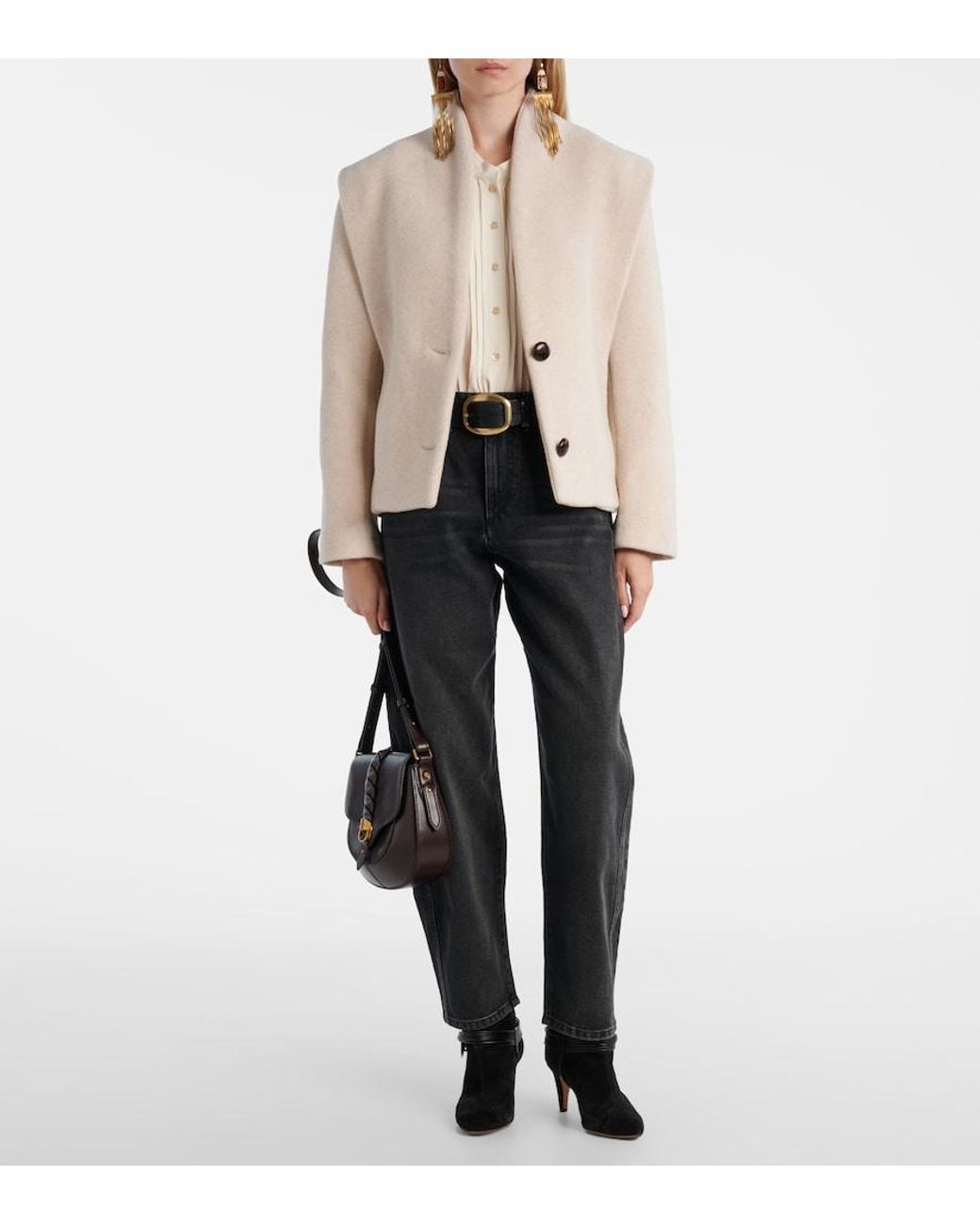 Isabel Marant Natural Dyogo Wool-Blend Jacket