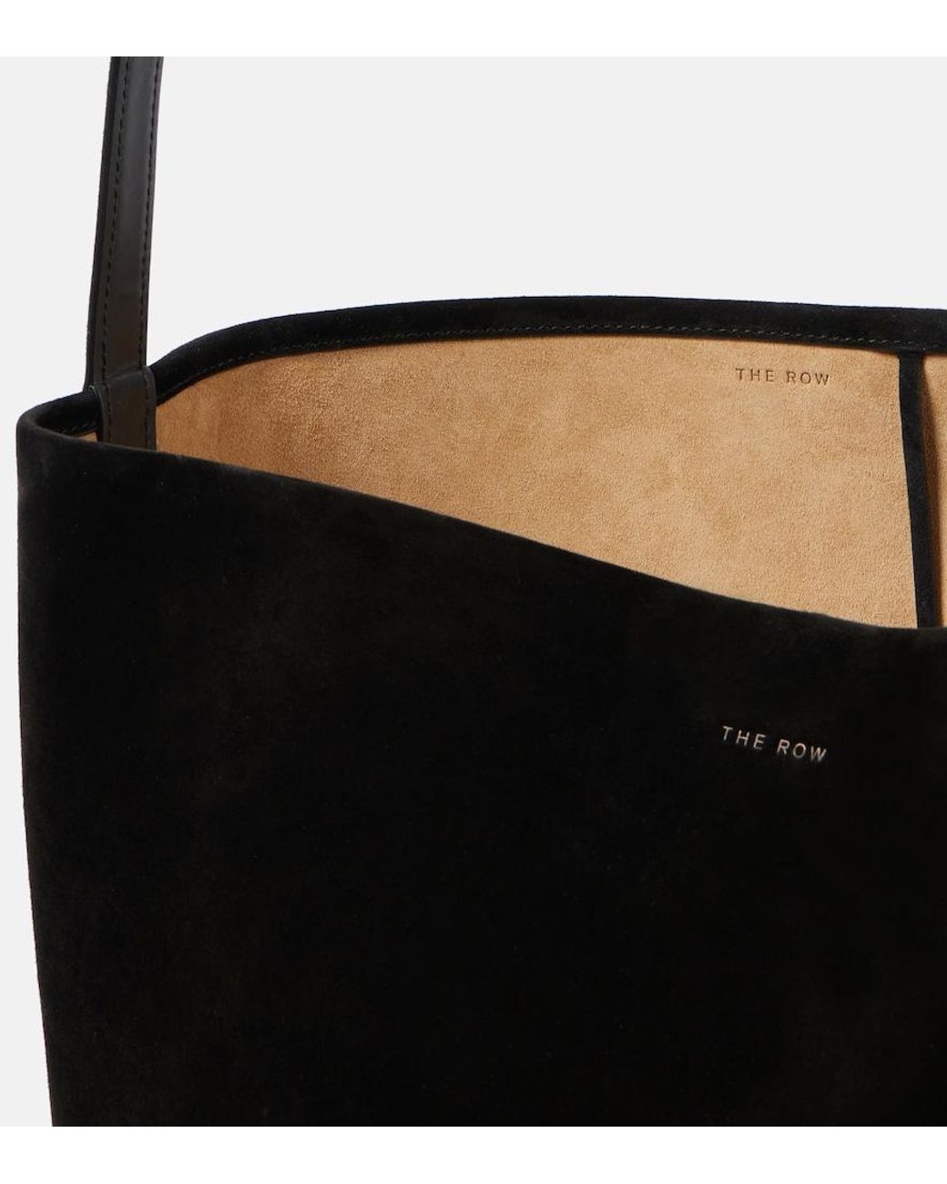 The Row Black Tote Bag N/S Park Large Aus Veloursleder