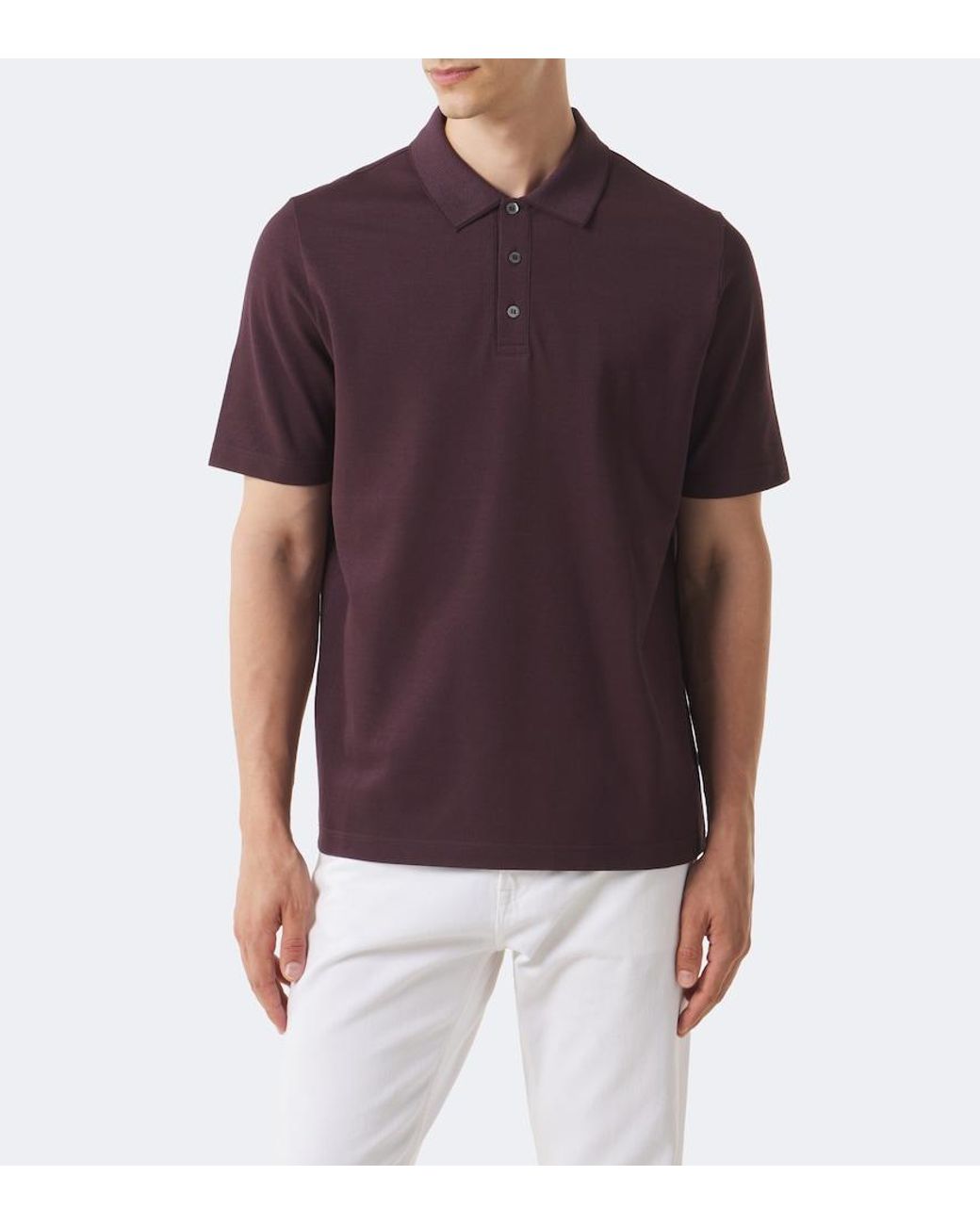 Canali Purple Cotton Polo Shirt for men